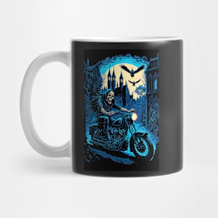 Skeleton Riding Motorbike Mug